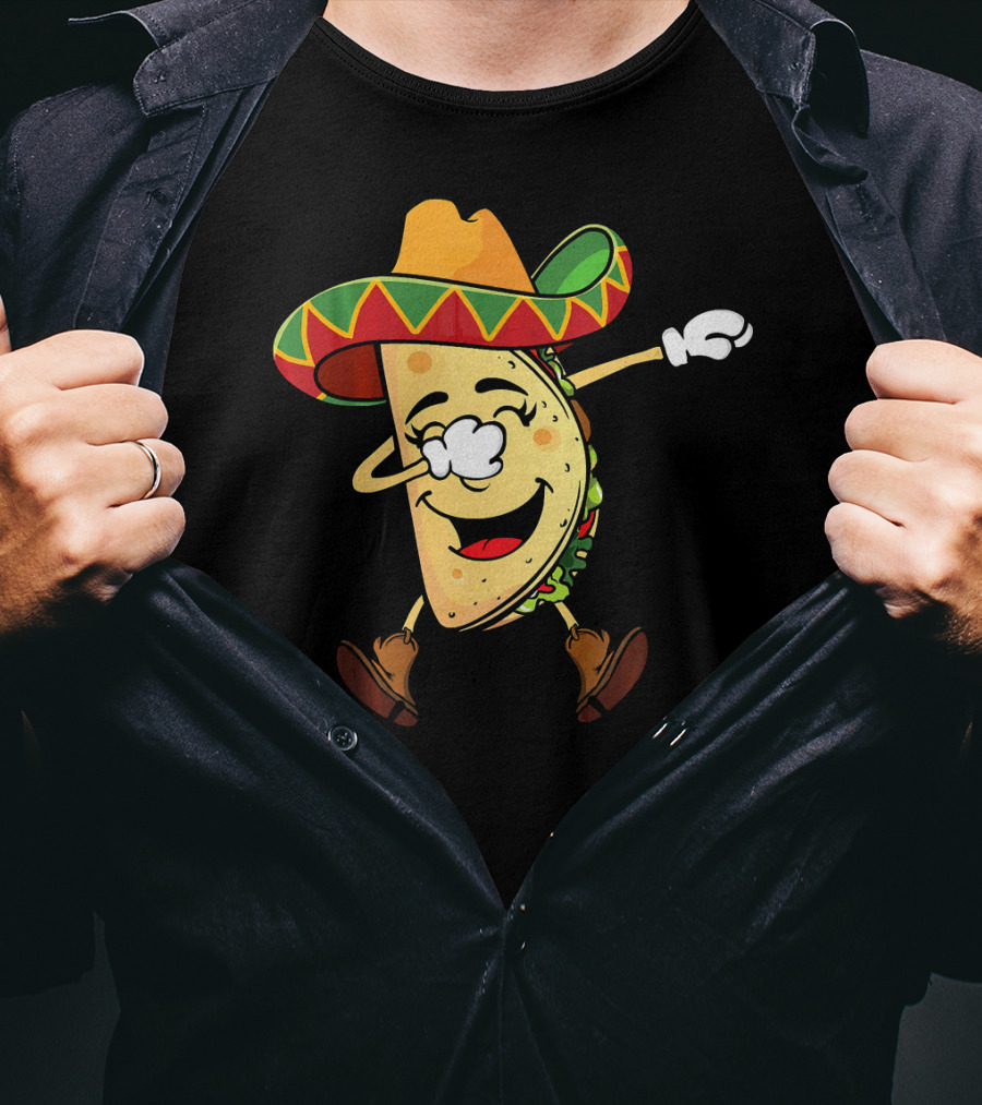 Dabbing Taco Sombrero Mexican Cinco De Mayo T-Shirt