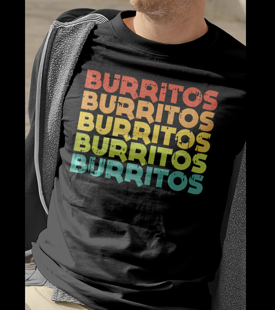 Cinco De Mayo Burritos Retro Vintage Mex T-Shirt