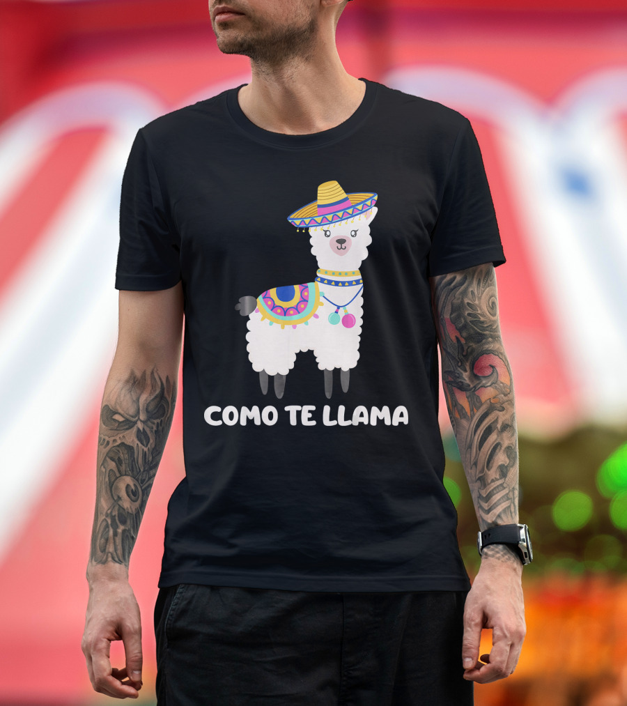 Funny Como Te Llama Sombrero Llama T-Shirt