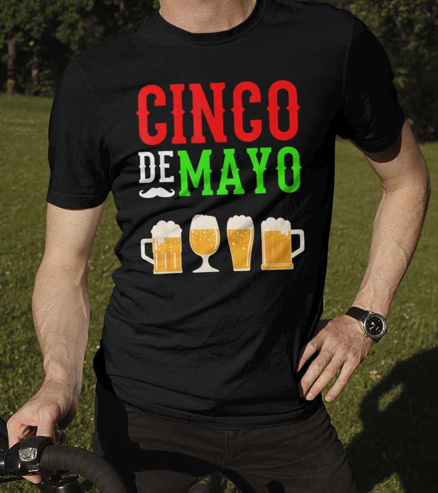 Cinco De Mayo Beer Glasses Funny Mexico T-Shirt