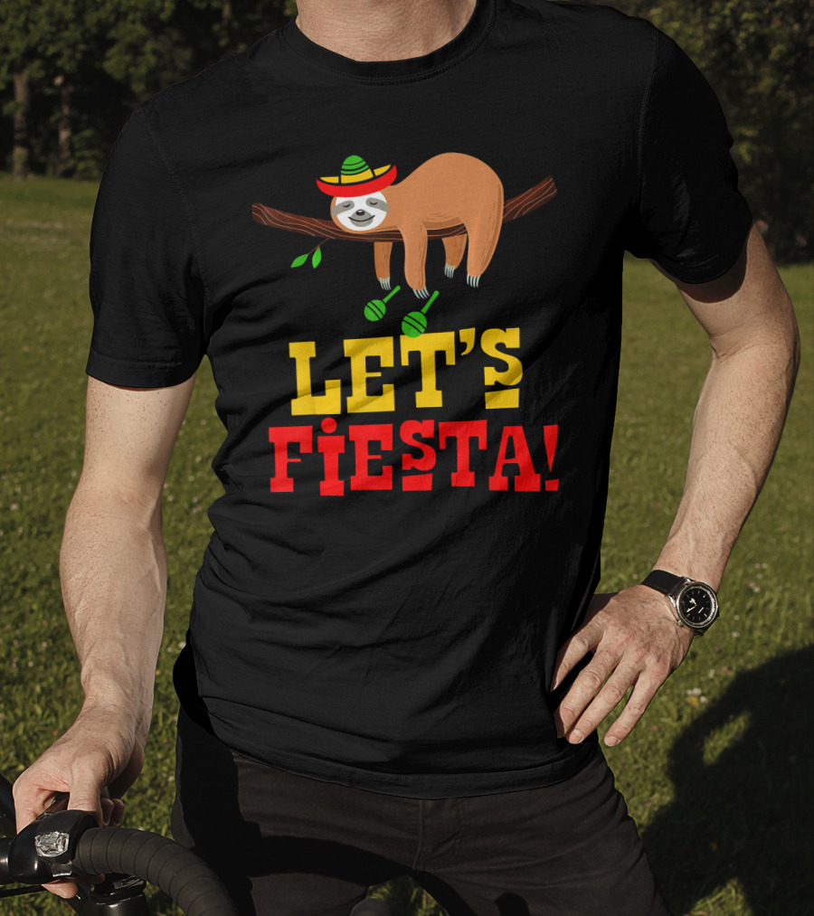 Let's Fiesta Cinco De Mayo Sloth Sombrero T-Shirt