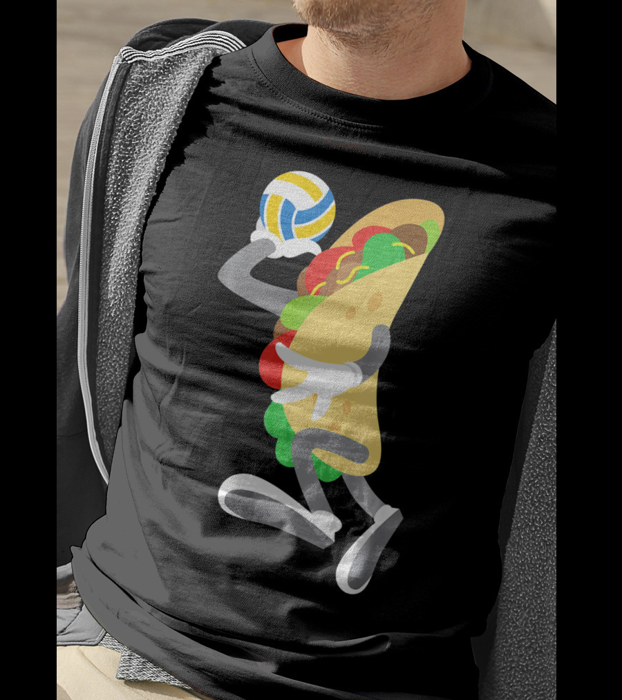 Taco Volleyball Ball Funny Mexican Cinco Volleyball Player T-Shirt
