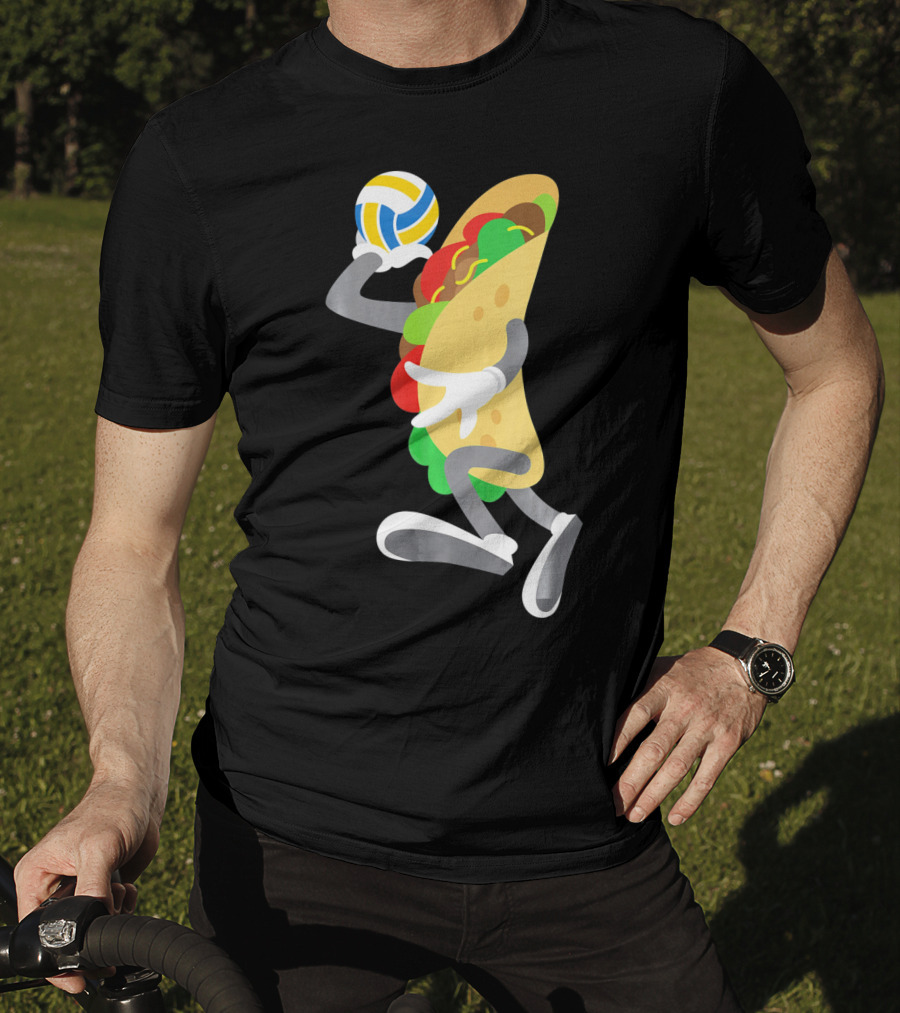 Taco Volleyball Ball Funny Mexican Cinco Volleyball Player T-Shirt