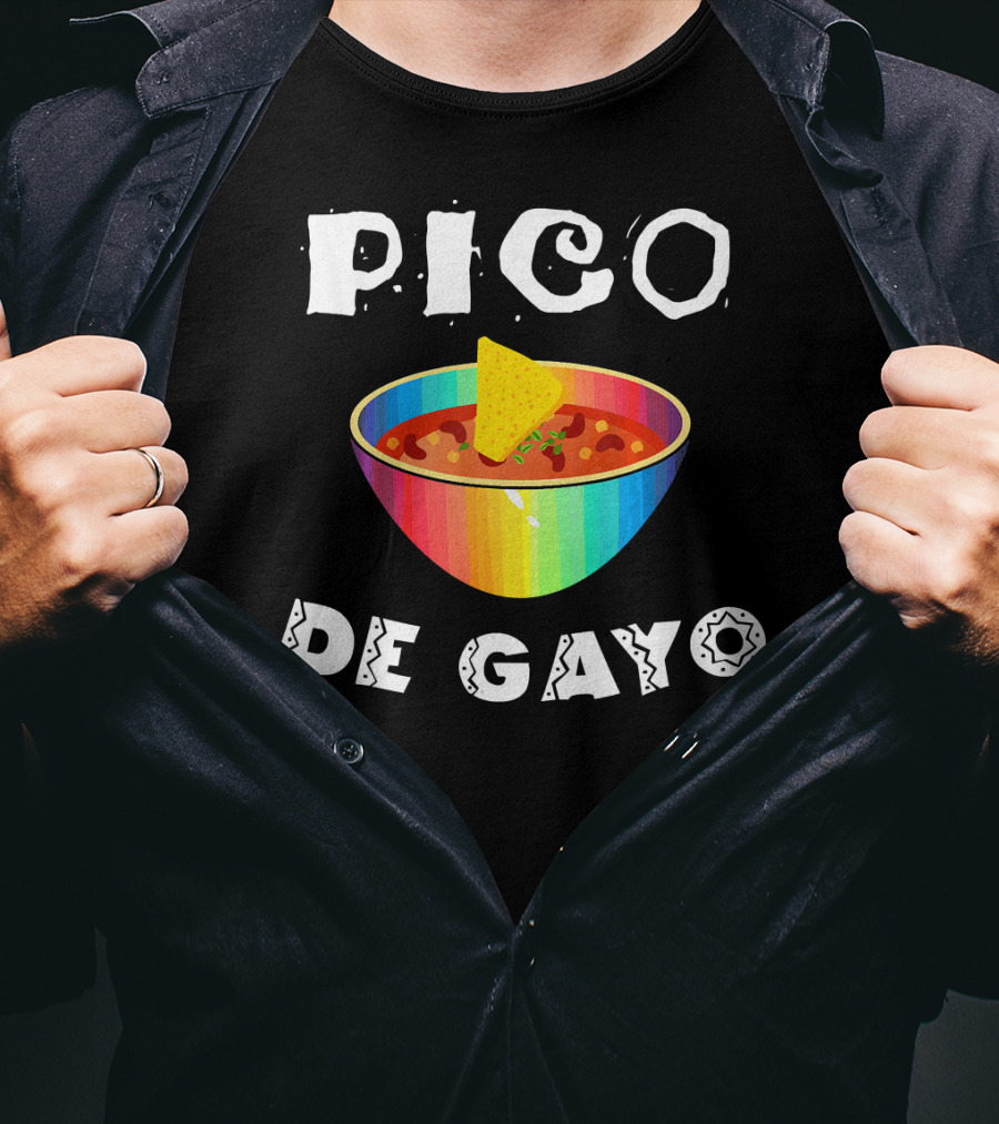 Pico De Gayo Funny Cinco De Mayo Rainbow Salsa Bowl With Chip T-Shirt