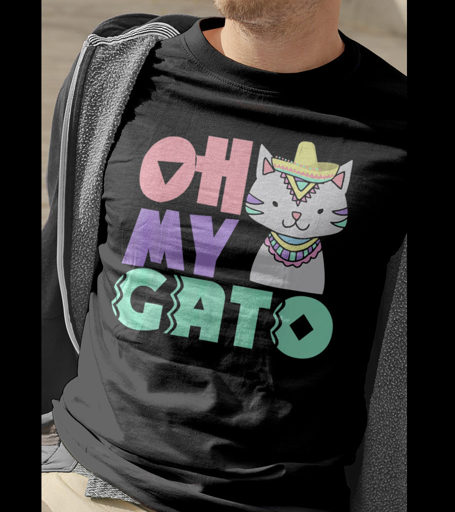 Oh My Gato Cinco De Mayo Cat Sombrero And Poncho T-Shirt