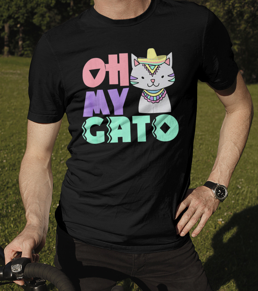 Oh My Gato Cinco De Mayo Cat Sombrero And Poncho T-Shirt