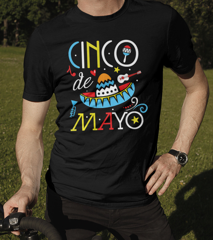 Cinco De Mayo Party Sombrero Maraca Guitar T-Shirt