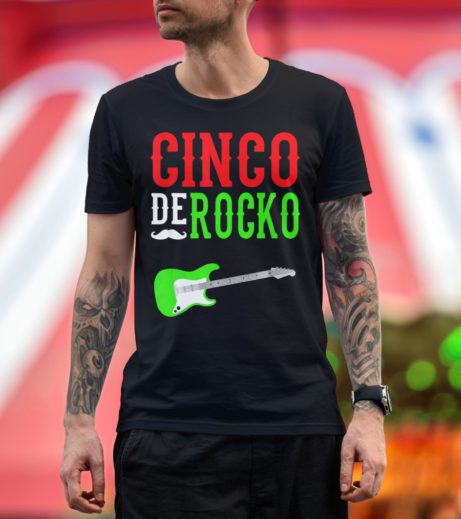 Cinco De Rocko Funny Rock n Roll Mexico T-Shirt