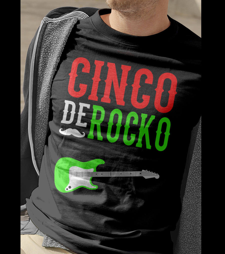 Cinco De Rocko Funny Rock N Roll Mexico T-Shirt