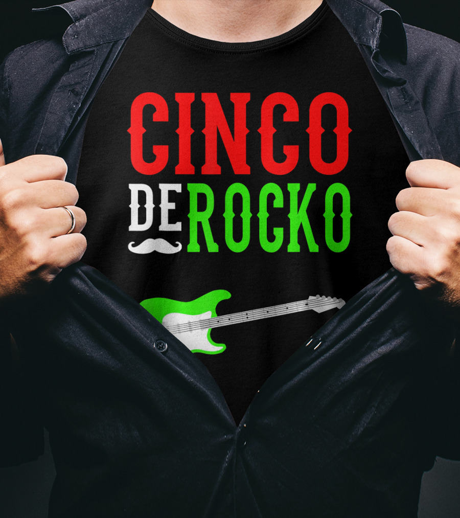 Cinco De Rocko Funny Rock N Roll Mexico T-Shirt