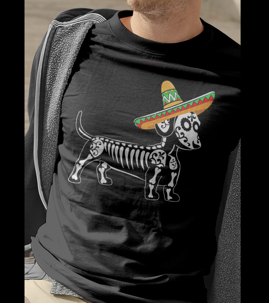 Dachshund Cinco De Mayo Skeleton Dog Sombrero Mom Pet Do T-Shirt