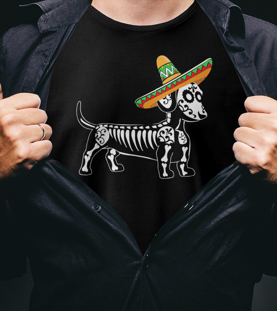 Dachshund Cinco De Mayo Skeleton Dog Sombrero Mom Pet Do T-Shirt