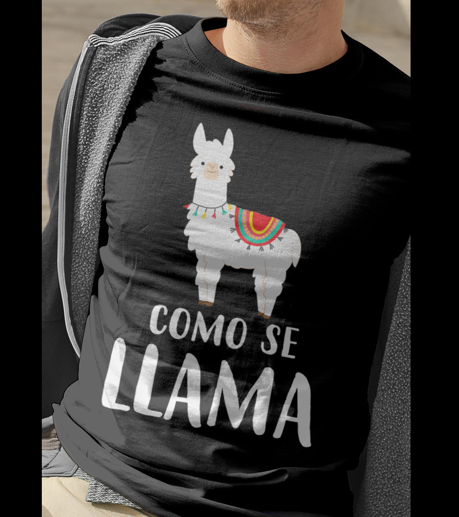 Cinco De Mayo Como Se Llama Llama With Colorful Blanket T-Shirt