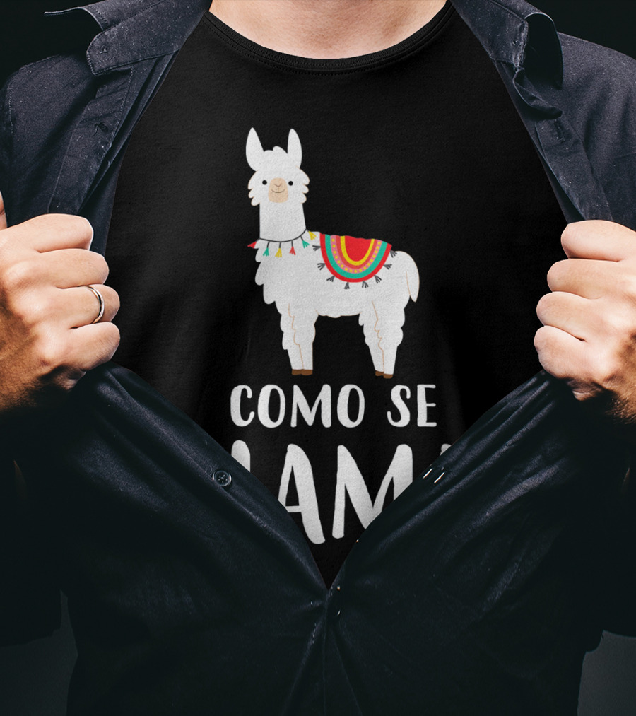 Cinco De Mayo Como Se Llama Llama With Colorful Blanket T-Shirt