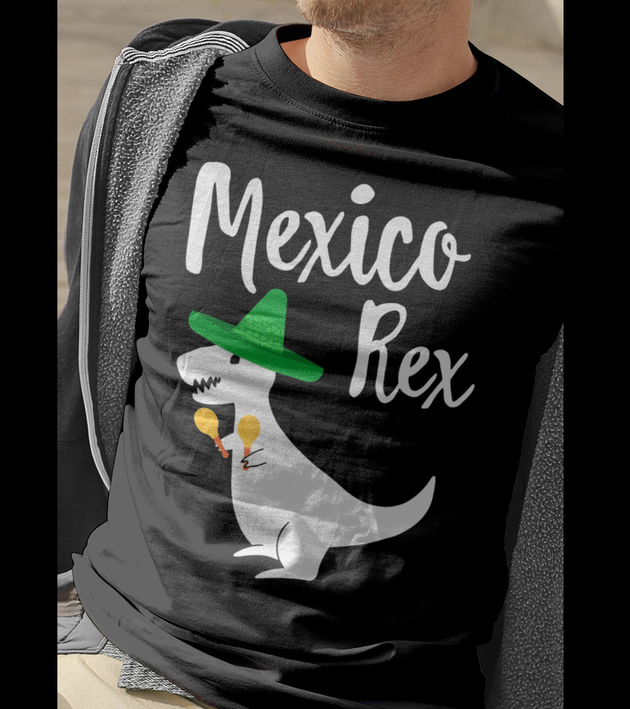 Mexico Rex Sombrero Maracas Cute Dinosaur Pun T-Shirt