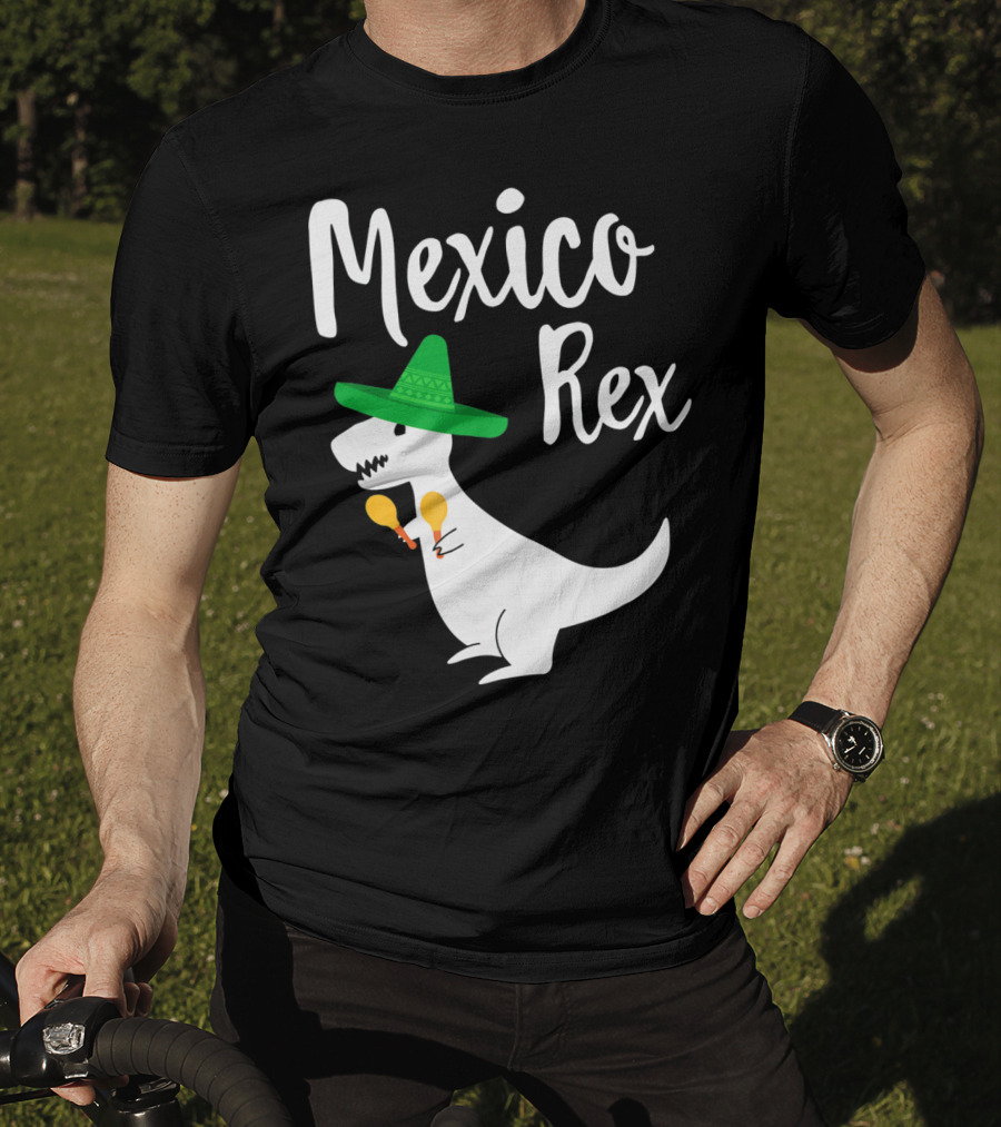 Mexico Rex Sombrero Maracas Cute Dinosaur Pun T-Shirt