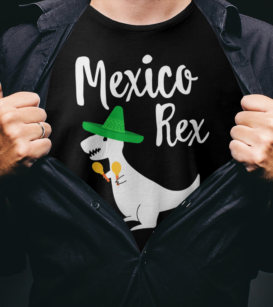 Mexico Rex Sombrero Maracas Cute Dinosaur Pun T-Shirt