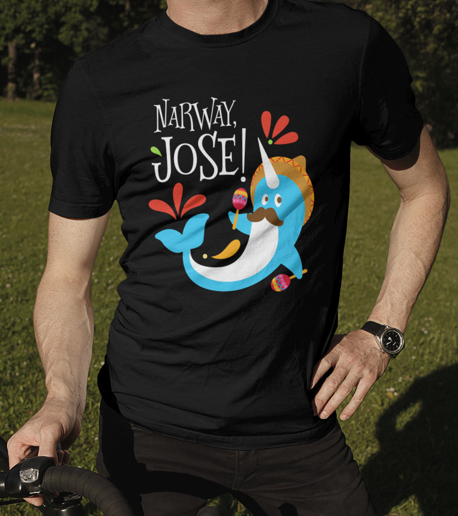 Narway Jose Narwhale Sombrero Maracas Fiesta Fun T-Shirt