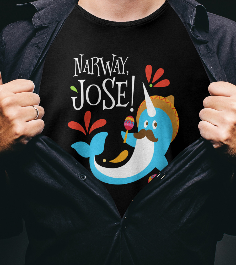Narway Jose Narwhale Sombrero Maracas Fiesta Fun T-Shirt