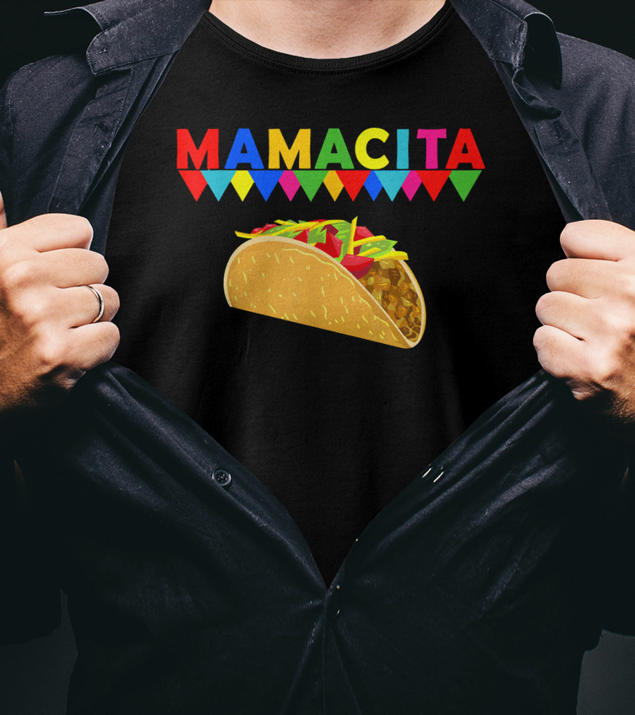 Mamacita Taco Mexican Fiesta Cactus Cinco Banners T-Shirt