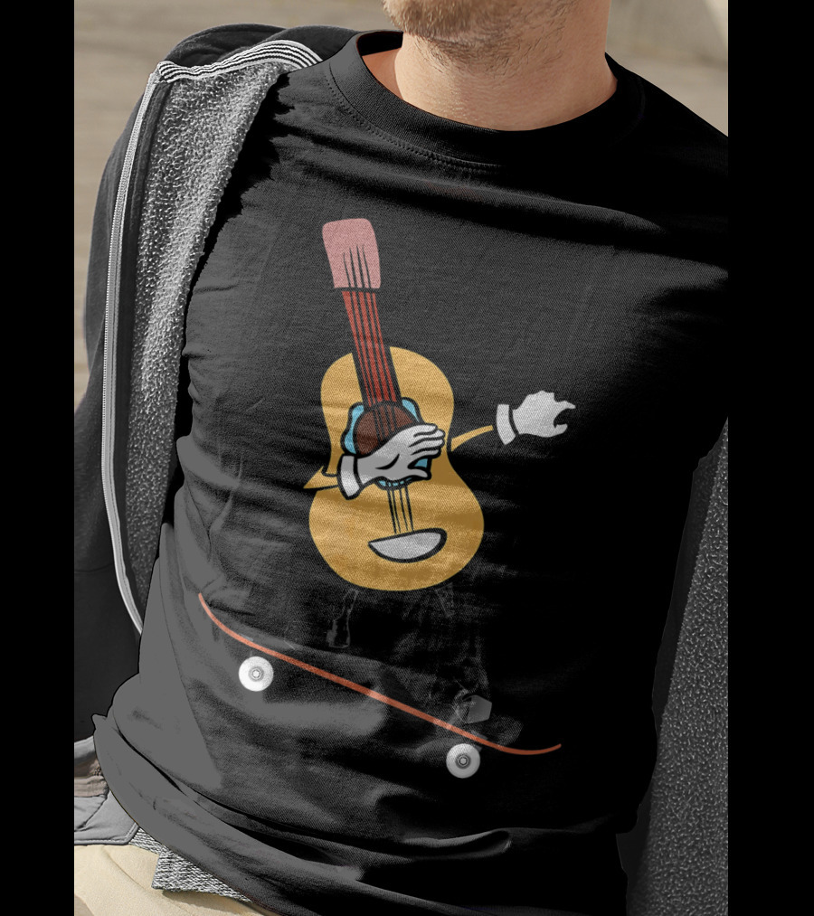 Skateboard Cinco De Mayo Funny Mexico Guitar Riding T-Shirt