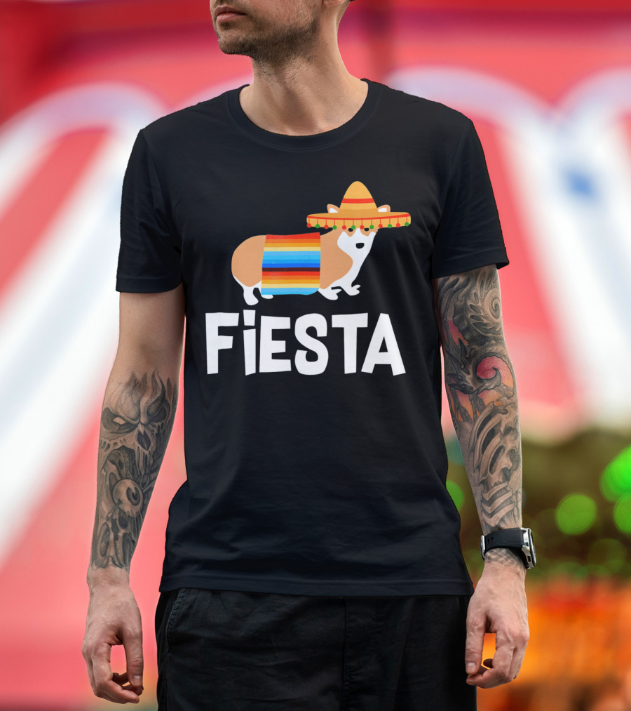 Fiesta Corgi Sombrero Cinco De Mayo T-Shirt