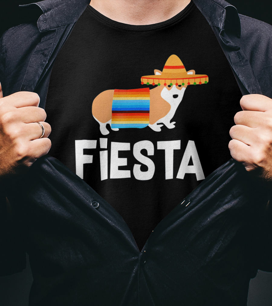 Fiesta Corgi Sombrero Cinco De Mayo T-Shirt