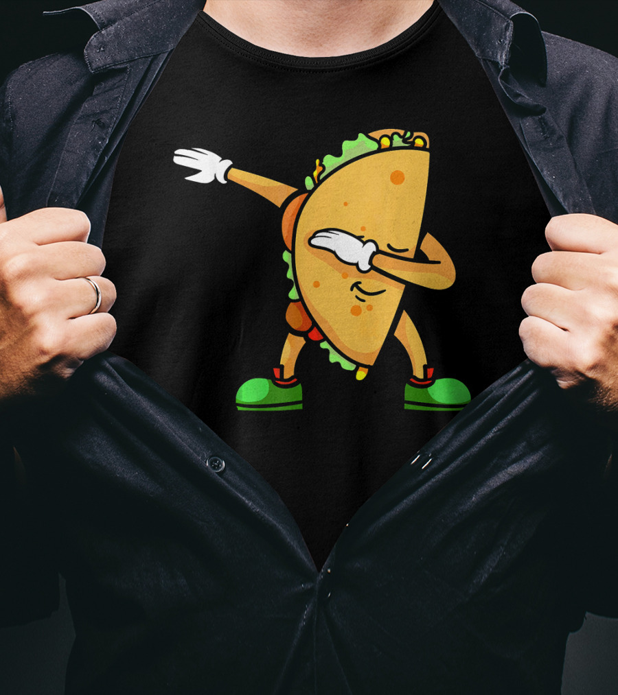 Funny Dabbing Taco Mexican Cinco De Mayo Fiesta T-Shirt