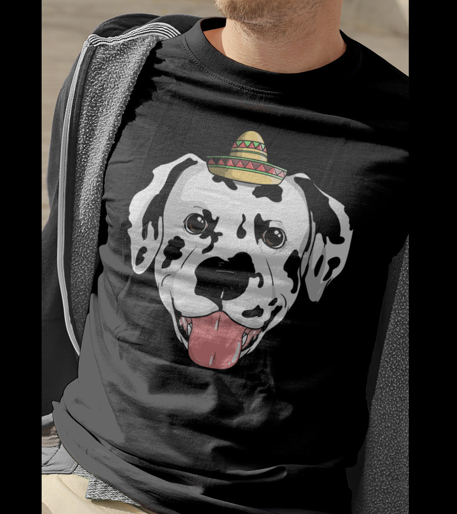Dalmatian Dog Sombrero Fiesta Cinco De Mayo Fun T-Shirt