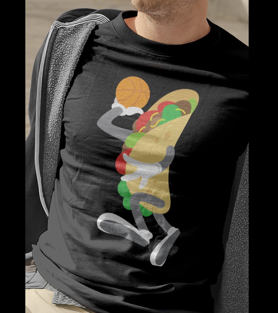 Taco Basketball Dunking Funny Mexican Cinco De Mayo T-Shirt