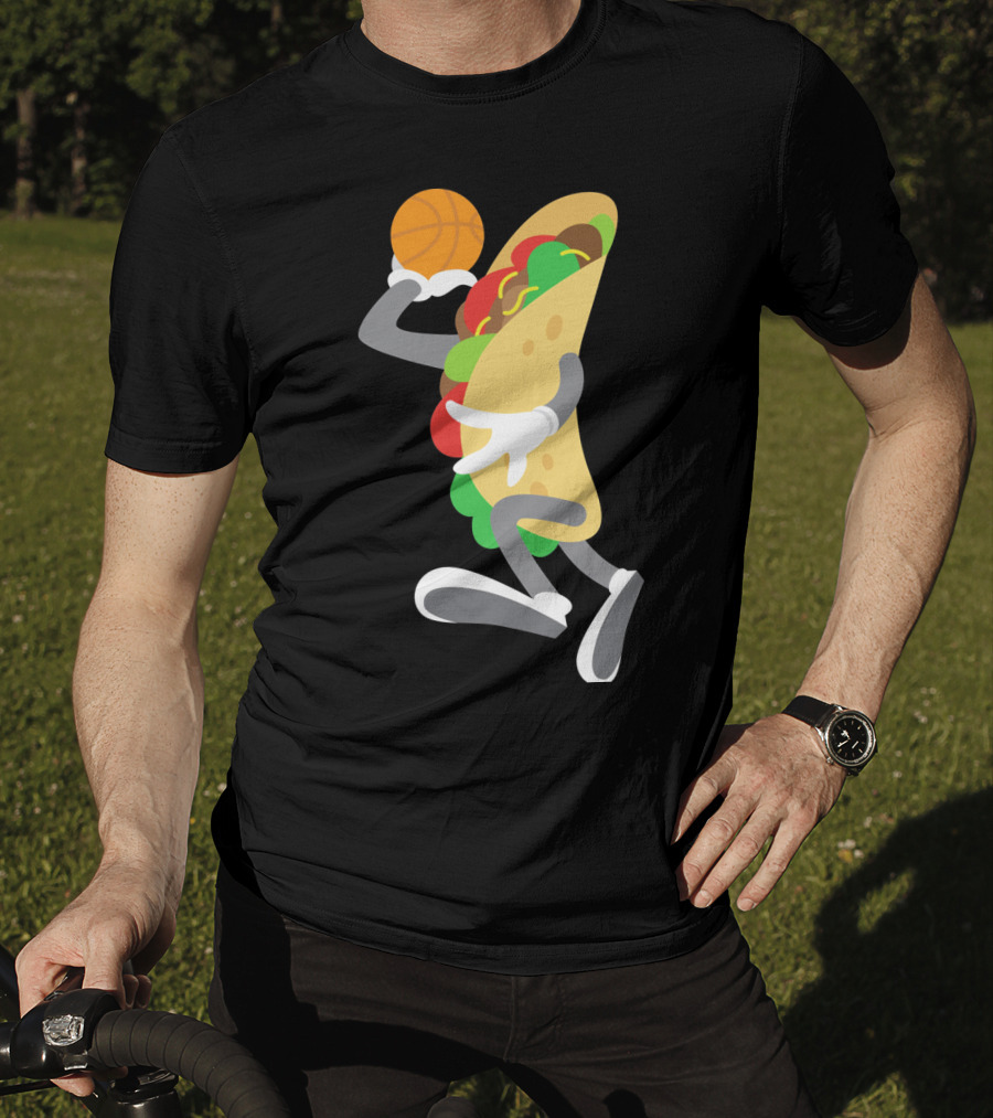 Taco Basketball Dunking Funny Mexican Cinco De Mayo T-Shirt