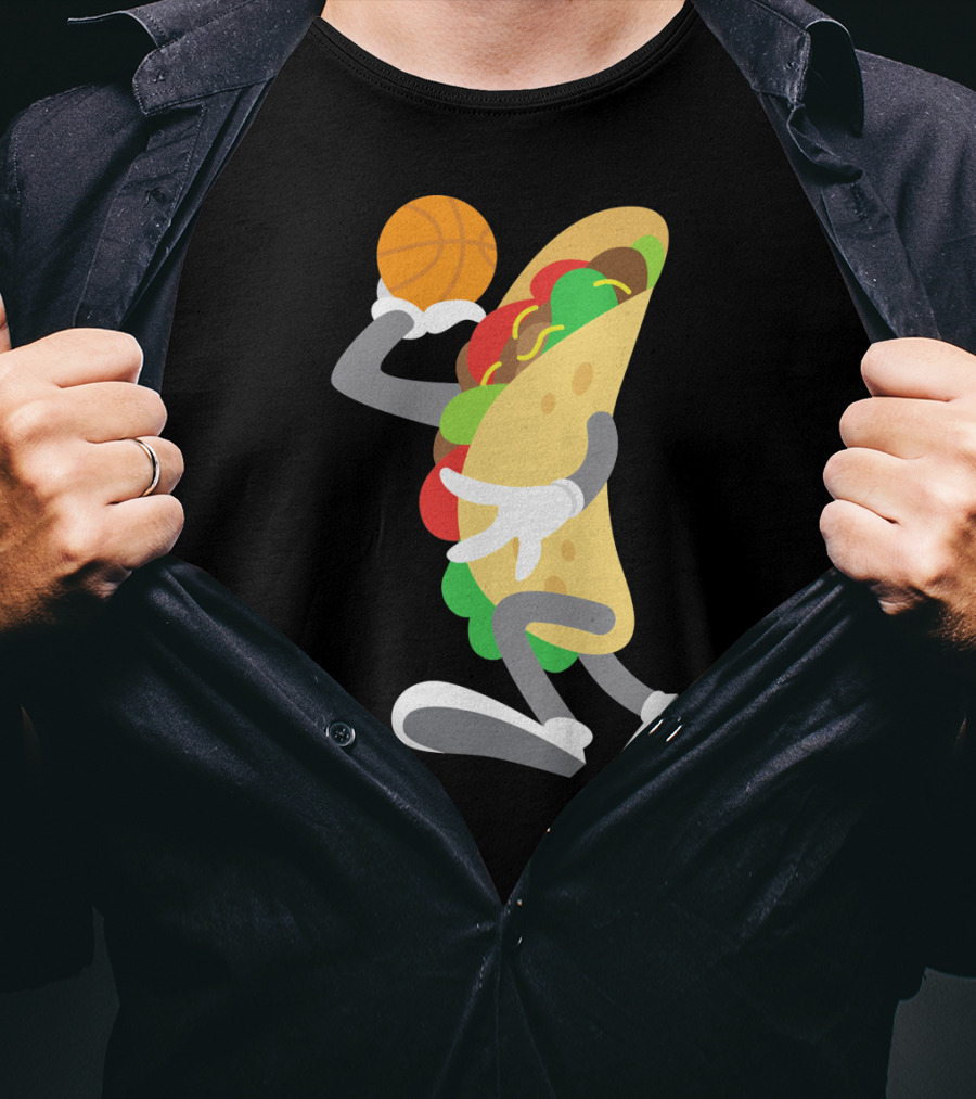 Taco Basketball Dunking Funny Mexican Cinco De Mayo T-Shirt
