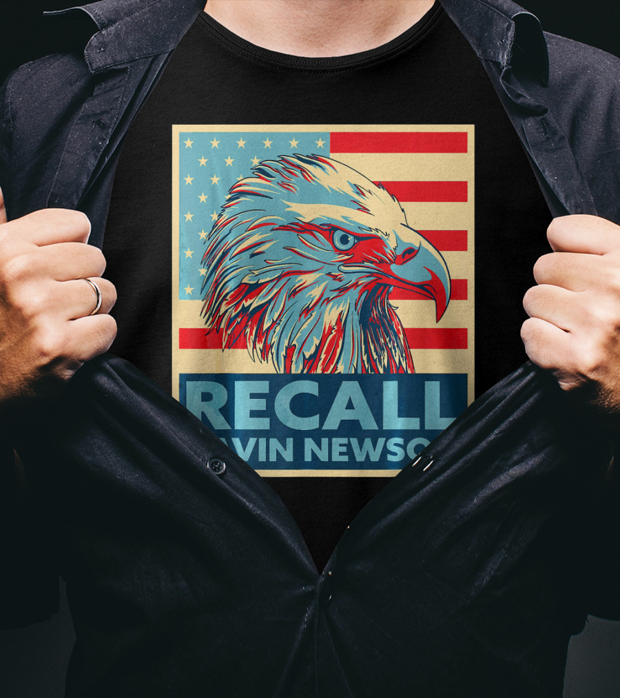 Recall Gavin Newsom American Eagle Flag T-Shirt