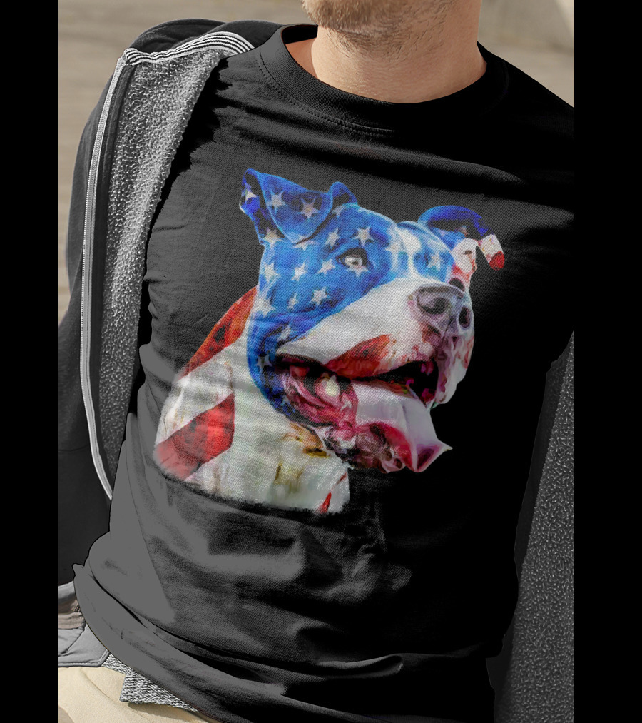 American Pit Bull Terrier USA Flag T-Shirt