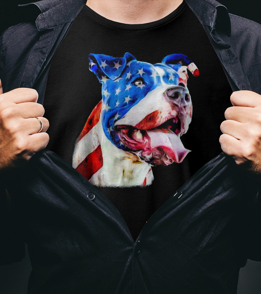 American Pit Bull Terrier USA Flag T-Shirt