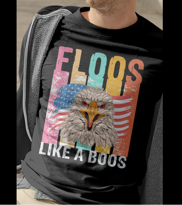 FLOOS Like A Boos Bald Eagle American Flag Vantage T-Shirt