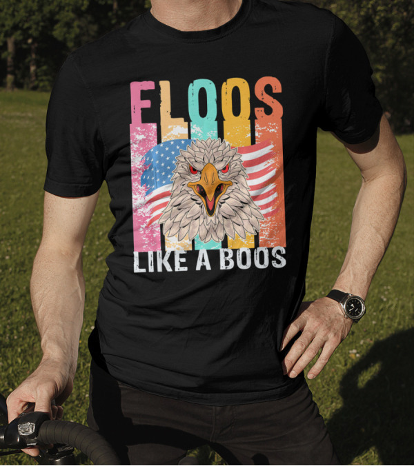 FLOOS Like A Boos Bald Eagle American Flag Vantage T-Shirt