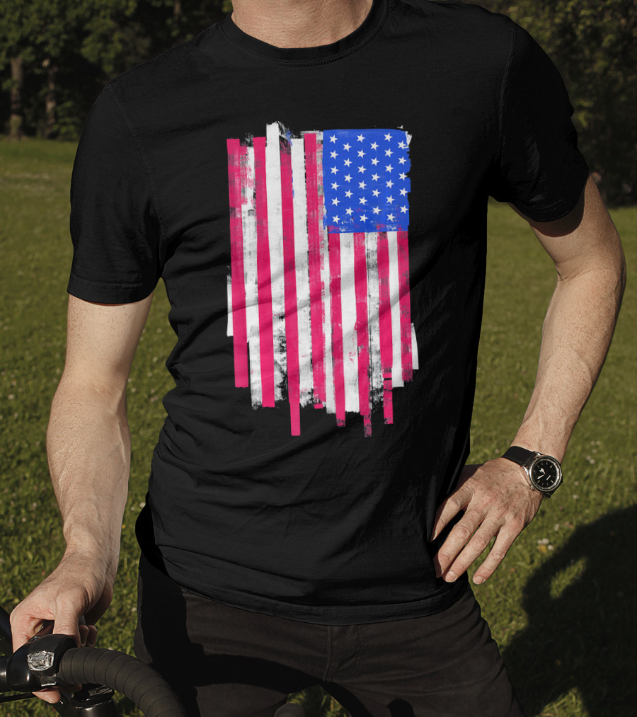 American Distressed USA Flag Patriotic T-Shirt
