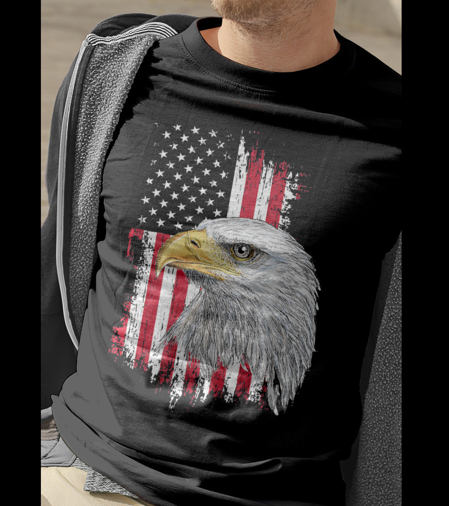 USA Bald Eagle American Flag Independence Day Fourth Of July T-Shirt