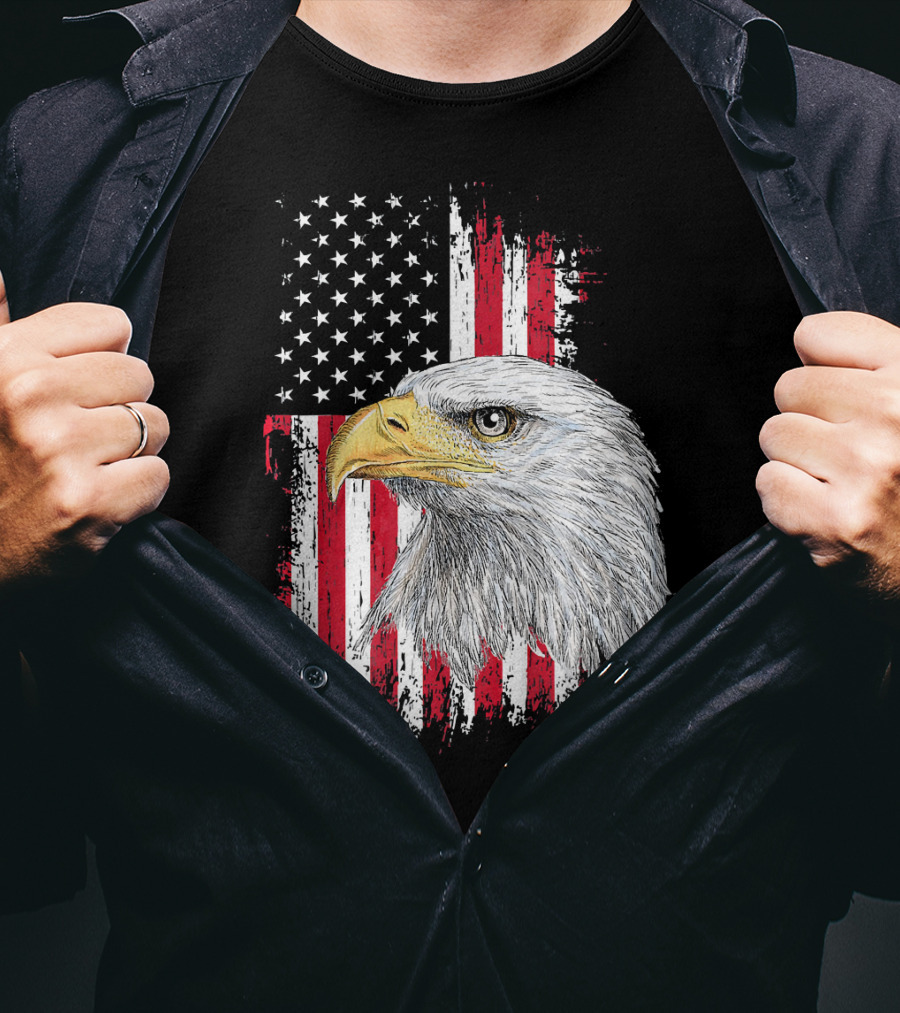 USA Bald Eagle American Flag Independence Day Fourth Of July T-Shirt