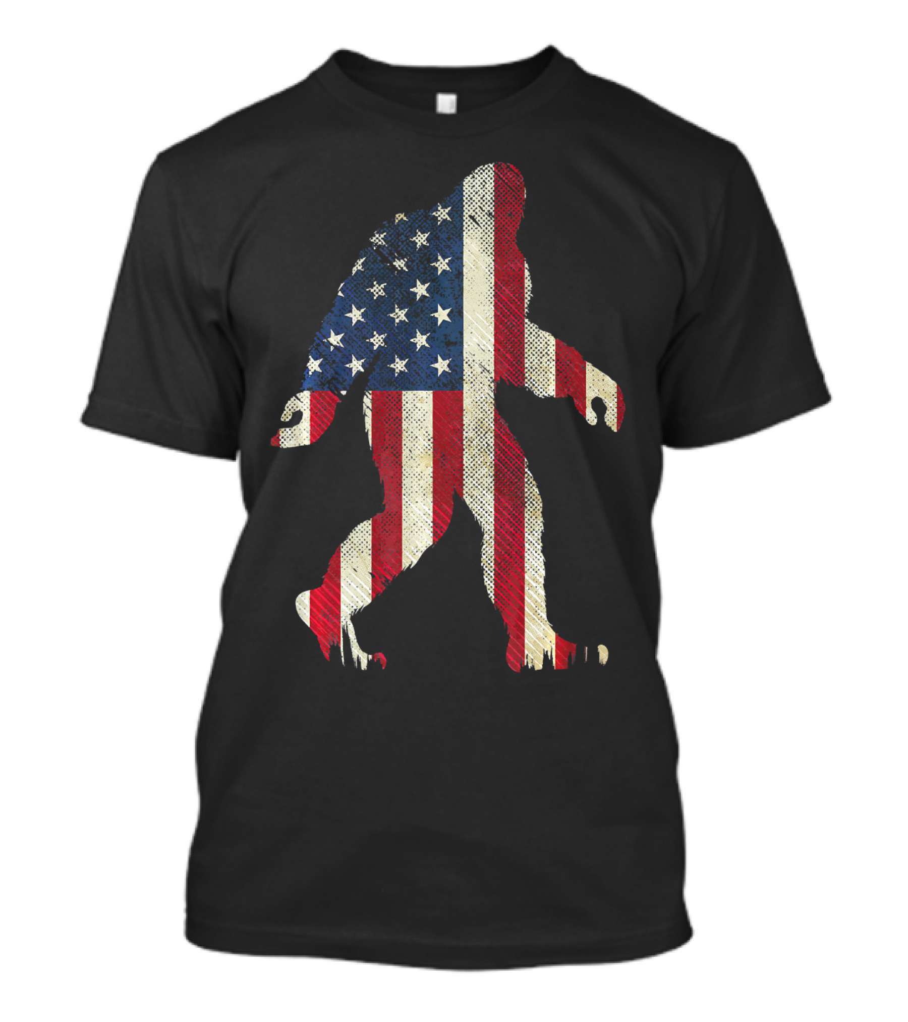 American Flag Sasquatch Bigfoot Patriotic Fashion T-Shirt