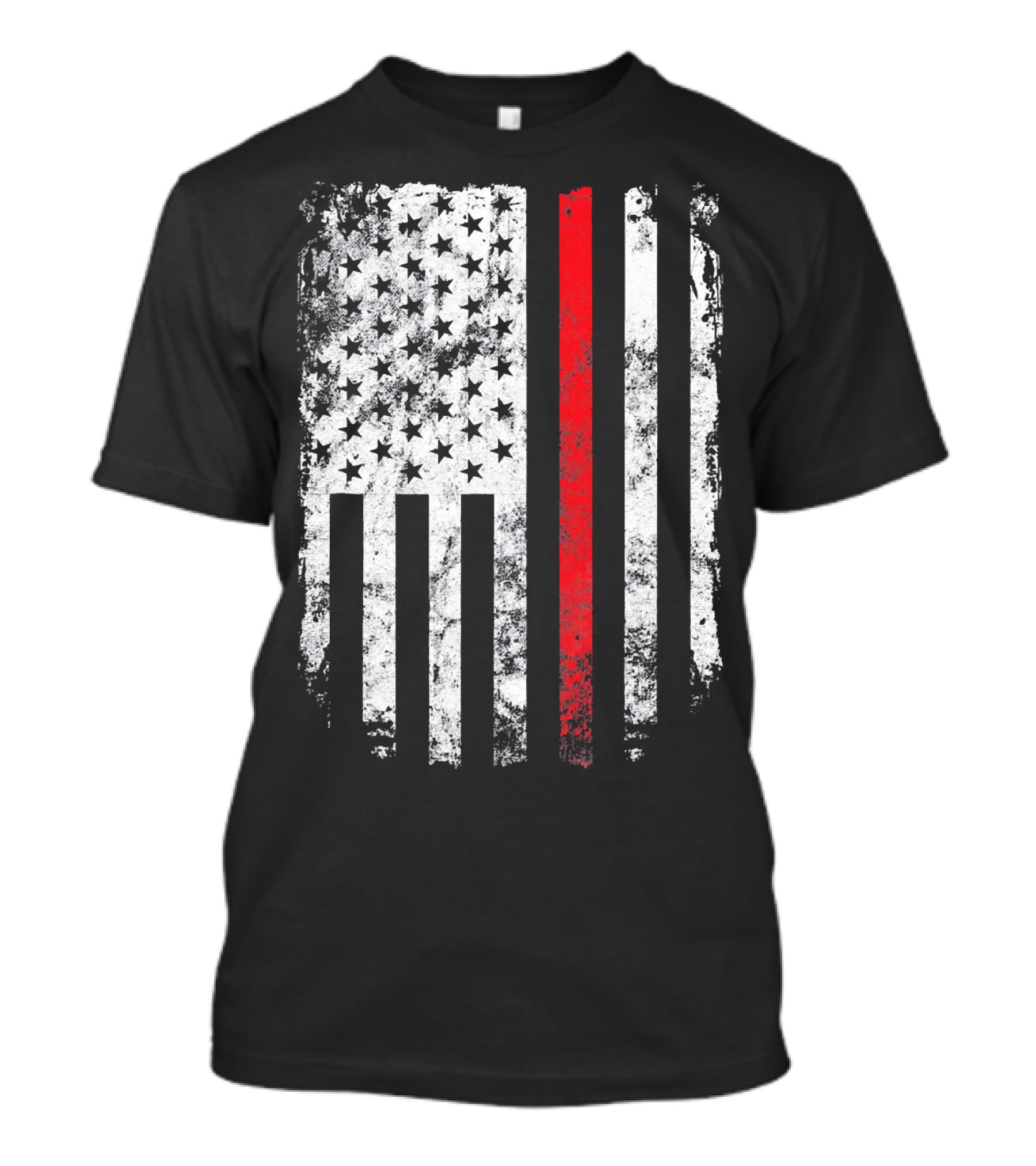 Thin Red Line American Flag Fireman Firefighter T-Shirt