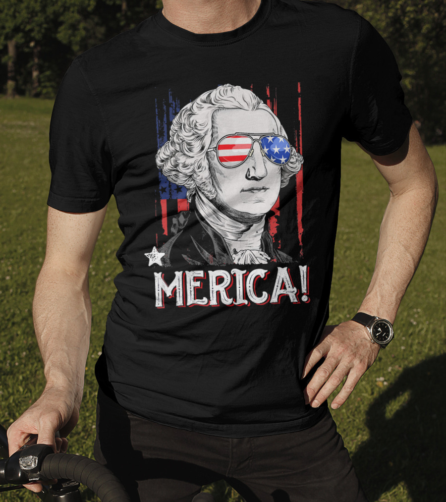 Star-Spangled George Washington Cool Shades Merica T-Shirt
