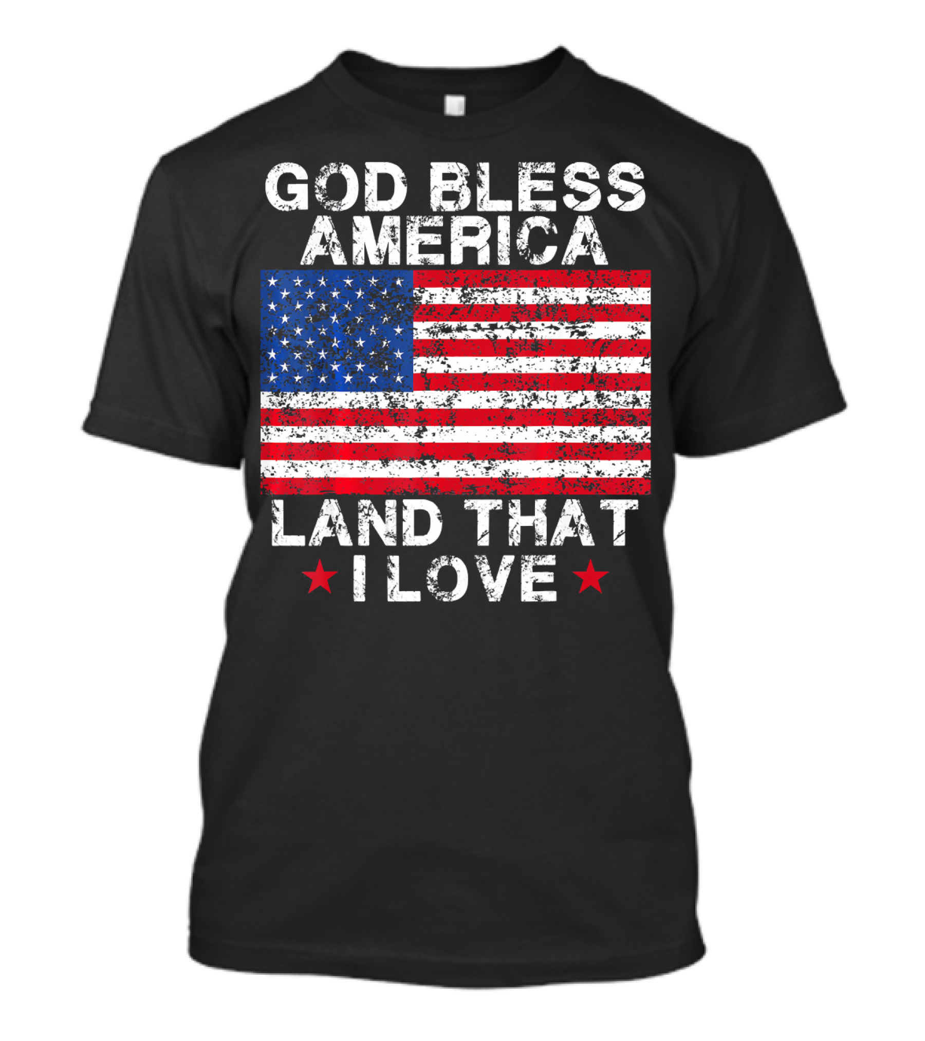God Bless America Land That I Love Vintage Flag Stars T-Shirt