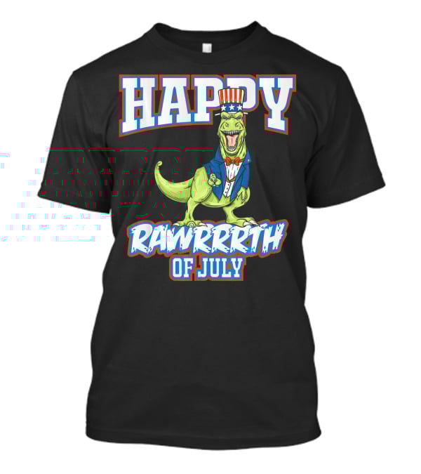 Happy Rawrrrth Of July T Rex Dinosaur Uncle T-Shirt