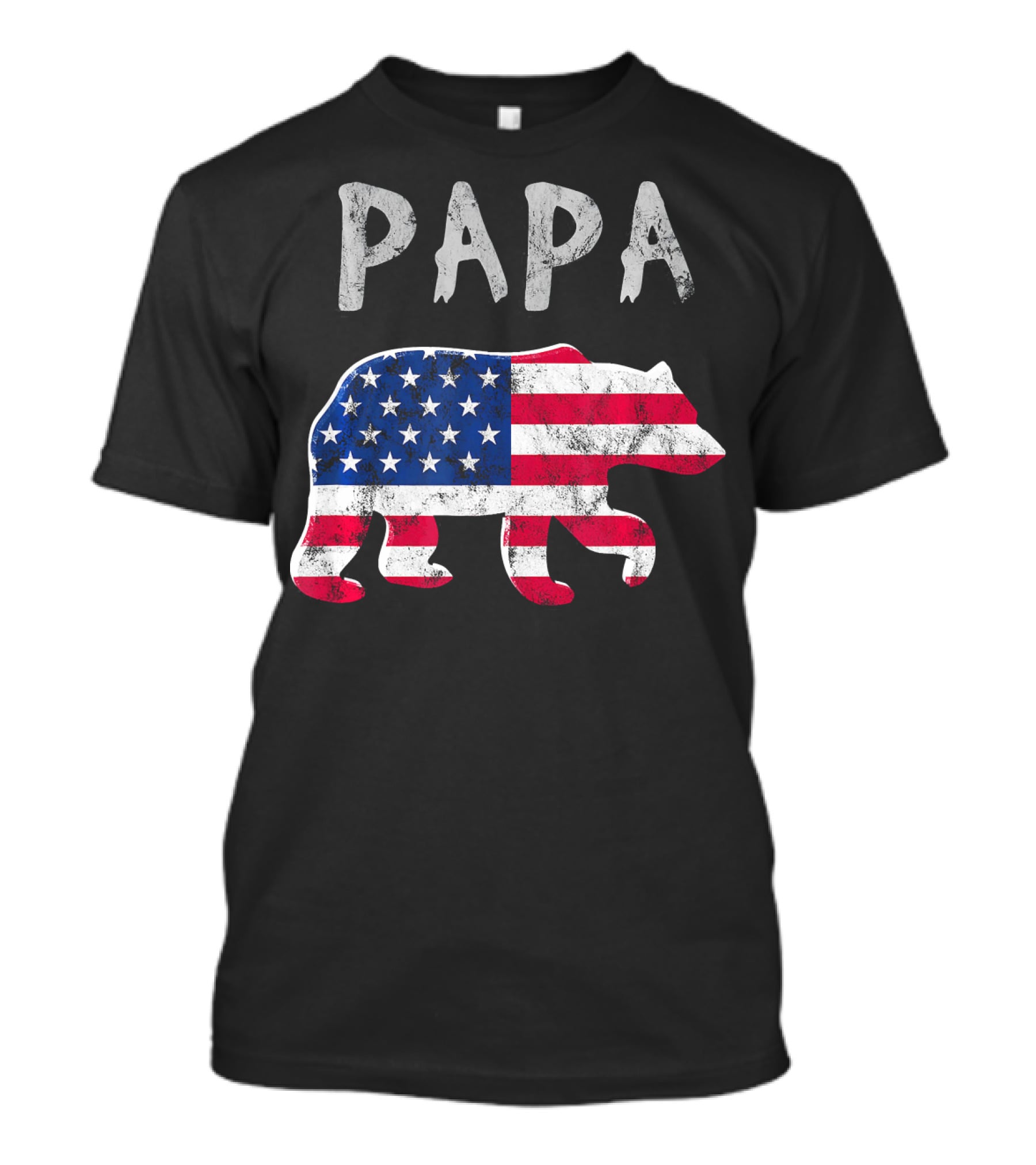PAPA Bear USA Flag Patriotic Family T-Shirt