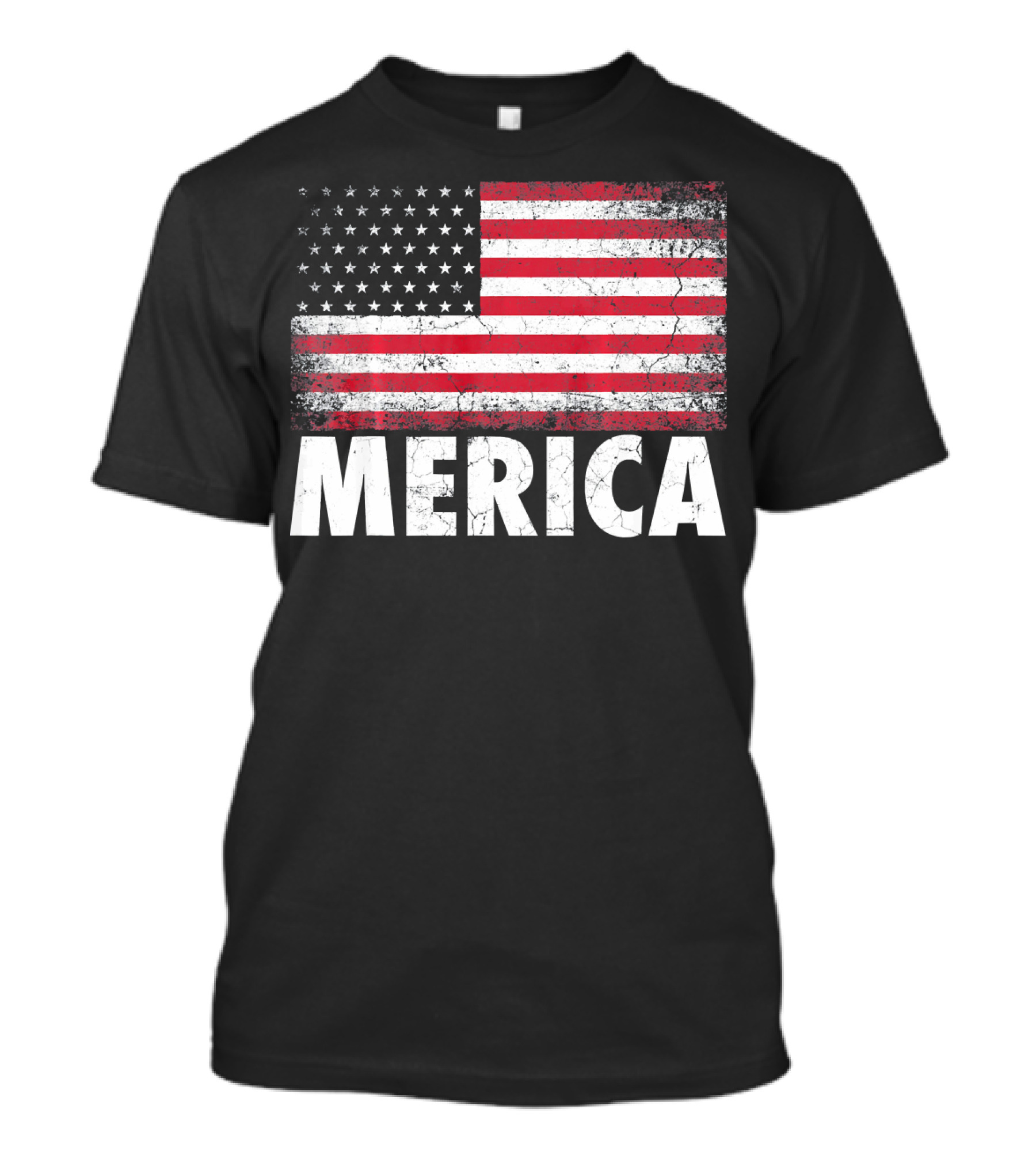 Merica American Flag Distressed Style USA Flag T-Shirt