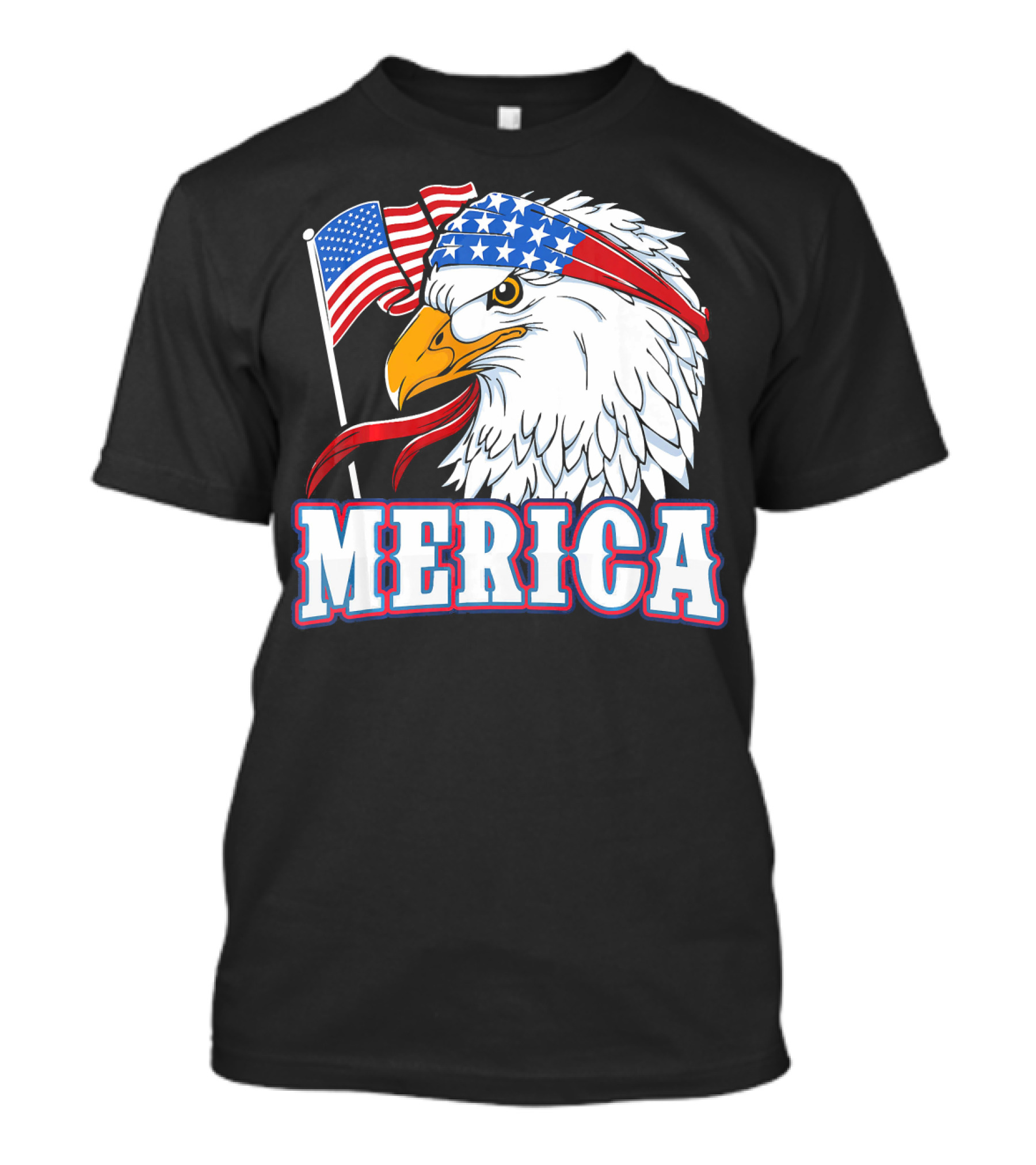 Merica Patriotic Bald Eagle American Flag Bandana USA Independence Day T-Shirt