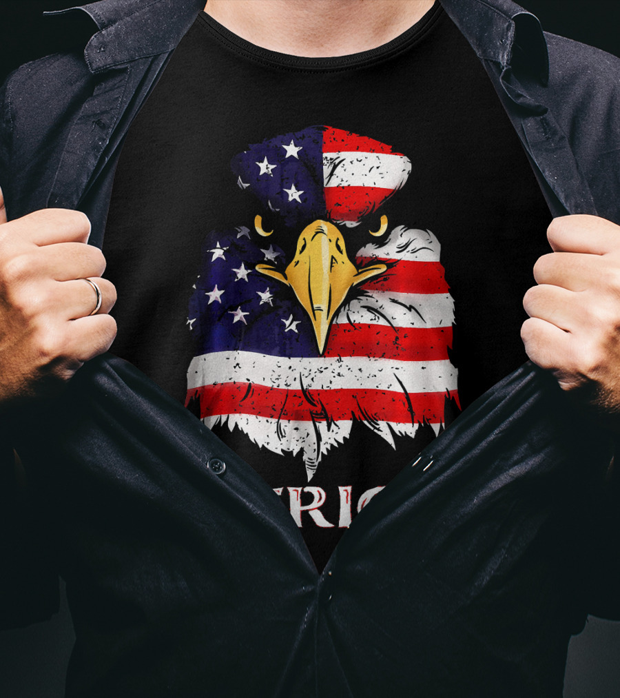 Merica Bald Eagle American US Flag T-Shirt