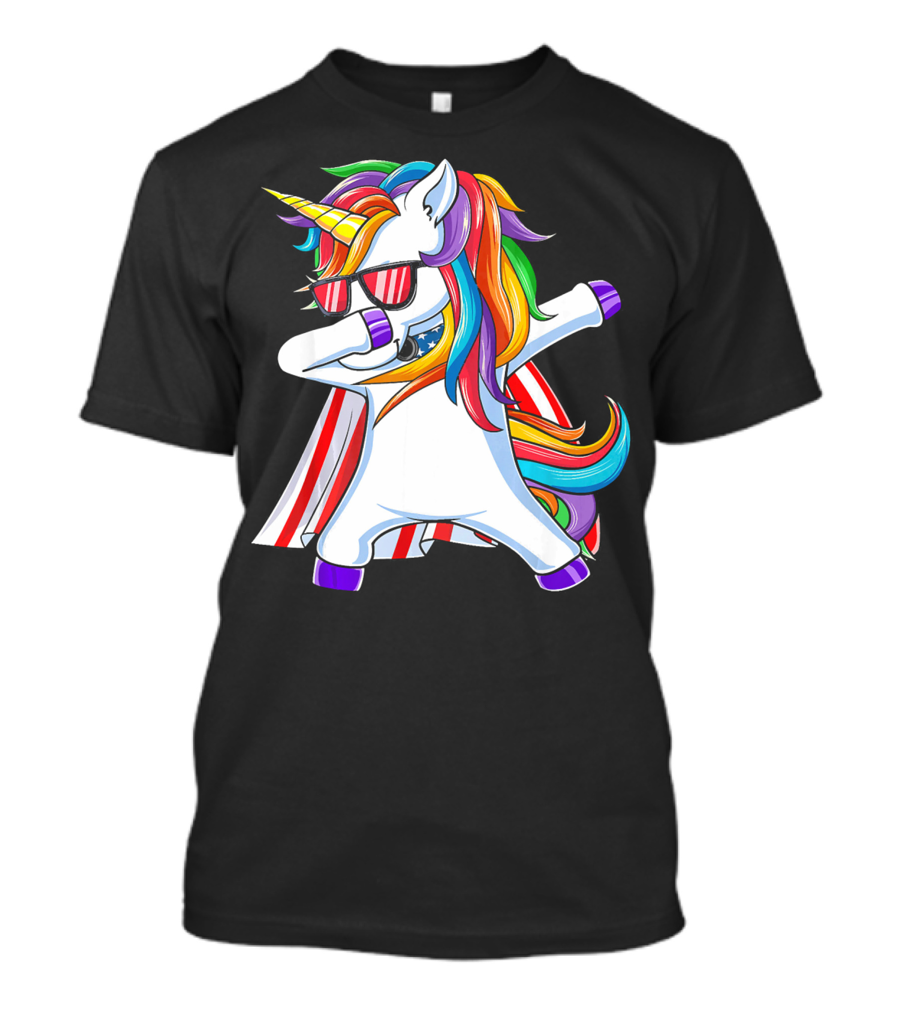 Dabbing Americorn American Flag Unicorn T-Shirt